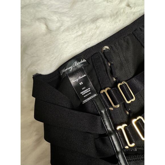 Honey Birdette STEVIE🖤 Black Gold FULL 3 Piece Set 32D, S, XS Brief - Picture 13 of 13
